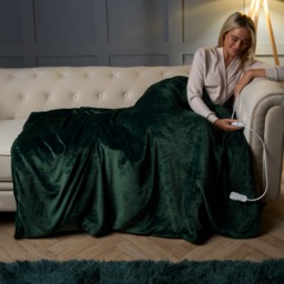 OHS Electric Heated Fleece Over Blanket - Forest Green - thumbnail 1