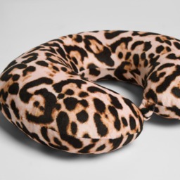 OHS Leopard Print Travel Neck Pillow - Natural - thumbnail 4