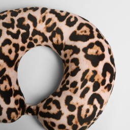 OHS Leopard Print Travel Neck Pillow - Natural - thumbnail 2