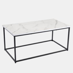 OHS Manhattan Marble Effect Rectangle Coffee Table - Black/White - thumbnail 5
