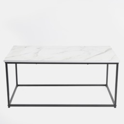 OHS Manhattan Marble Effect Rectangle Coffee Table - Black/White - thumbnail 4