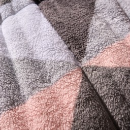 OHS Teddy Geometric Coverless 10.5 Duvet & Pillowcases, Blush - King - thumbnail 4
