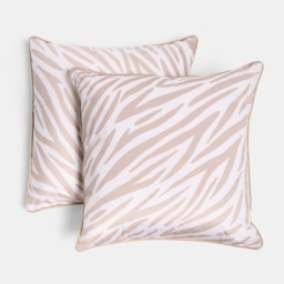 OHS 4 Pack Zebra Print Cushion Covers - Natural - thumbnail 3