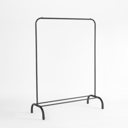 OHS Heavy Duty Clothes Rail with Shoe Rack - Black - thumbnail 3