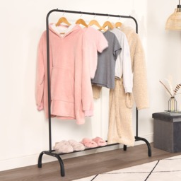 OHS Heavy Duty Clothes Rail with Shoe Rack - Black - thumbnail 1