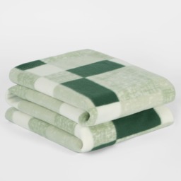 OHS Tartan Check Fleece Throw, Forest Green - 150 x 200cm - thumbnail 3