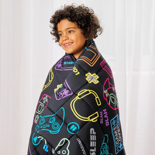OHS Kids Gaming Print Weighted Blanket, Black - 3KG - image 1
