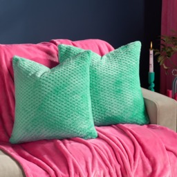 OHS 4 Pack Waffle Fleece Cushion Covers - Jade Green