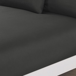 OHS Plain Dyed Fitted Sheet, Single - Graphite - thumbnail 4