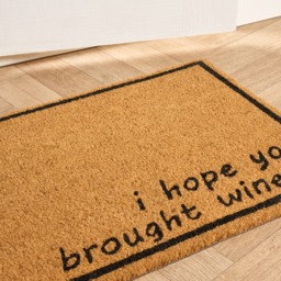 OHS Hope You Brought Wine Print Coir Mat - Natural - thumbnail 2