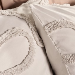 OHS Bows Tufted Duvet Cover Set, Stone - King - thumbnail 3