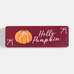 OHS Hello Pumpkin Slogan Ornament - Burgundy - thumbnail 2