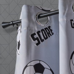 "OHS Kids Football Eyelet Blackout Curtain, Grey - 46 x 54""" - thumbnail 3