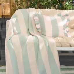 OHS Stripe Fleece Throw - Sage/Cream - thumbnail 1