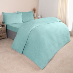OHS Teddy Fleece Duvet Cover Set, Duck Egg Blue - Single - thumbnail 3