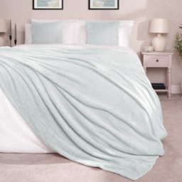 Luxury Waffle Double Throw -Duck Egg - thumbnail 1