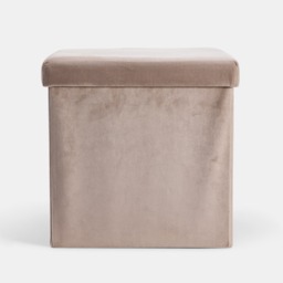 OHS Matte Velvet Foldable Cube Storage Ottoman - Mink - thumbnail 3
