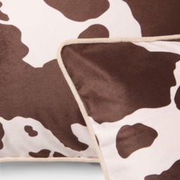 OHS Cow Print Matte Velvet Cushion Covers, Brown/White - 45 x 45cm - thumbnail 3
