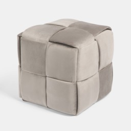 OHS Matte Velvet Footstool - Natural - thumbnail 3