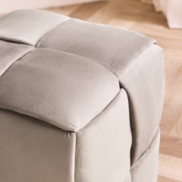 OHS Matte Velvet Footstool - Natural - thumbnail 2