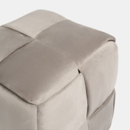 OHS Matte Velvet Footstool - Natural - thumbnail 5