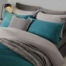 OHS Reversible Duvet Set, Teal/Grey -  Single - thumbnail 3