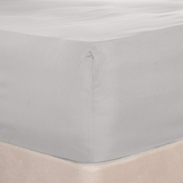 OHS Plain Dyed Deep Fitted Sheet, Silver - King - image 1