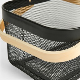 OHS Double Mesh Wire Metal Storage Basket - Black - thumbnail 4
