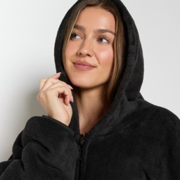 OHS Adults Zipper Hoodie Blanket - Black - thumbnail 5