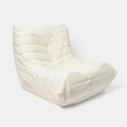 OHS Velvet Lazy Chair - Cream - thumbnail 2