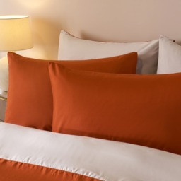 OHS Plain Reversible Duvet Set, Rust/Stone -  Double - thumbnail 4