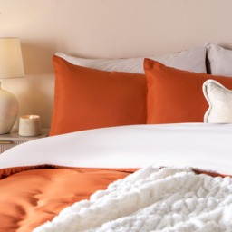 OHS Plain Reversible Duvet Set, Rust/Stone -  Double - thumbnail 3