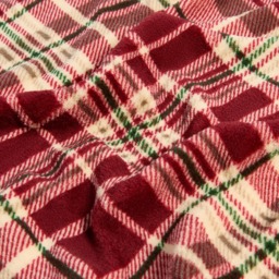 OHS Traditional Christmas Check Printed Throw - Red - thumbnail 5
