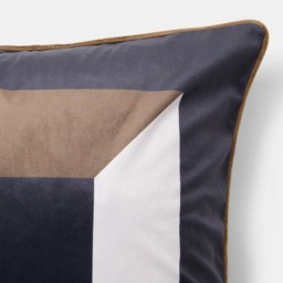 OHS Square Print Matte Velvet Cushion Covers, Brown/White - 45 x 45cm - thumbnail 5