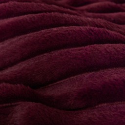 OHS Ribbed Faux Fur Duvet Cover Set, Burgundy - Superking - thumbnail 4