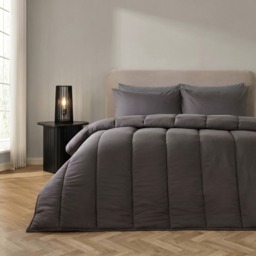 OHS Coverless 10.5 Tog Duvet Set, Charcoal - Single
