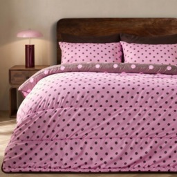 OHS Polka Dot 10.5 Tog Reversible Coverless Set, Brown/Pink - King - thumbnail 4
