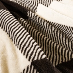 OHS Gingham Check Teddy Duvet Cover Set, Monochrome - Super King - thumbnail 3