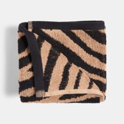 OHS 100% Cotton Abstract Zebra Jacquard Hand Towel - Natural - thumbnail 3