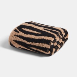 OHS 100% Cotton Abstract Zebra Jacquard Hand Towel - Natural - thumbnail 2