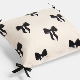 OHS 4 Pack Bow Print Cushion Covers with Cushion - Monochrome - thumbnail 5
