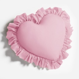 OHS Frill Heart Shaped Scatter Cushion - Pink - thumbnail 4