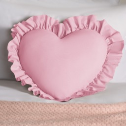 OHS Frill Heart Shaped Scatter Cushion - Pink - thumbnail 2