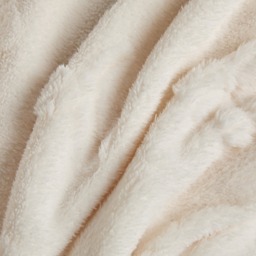 OHS Tufted Bow Teddy Fleece Throw, Ivory - 180 x 200cm - thumbnail 5
