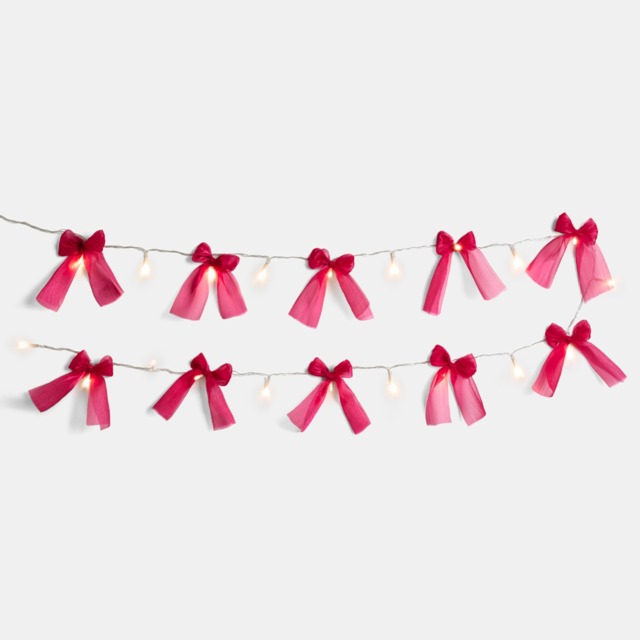 OHS 10 Pack LED Bow String Lights - Hot Pink - image 1
