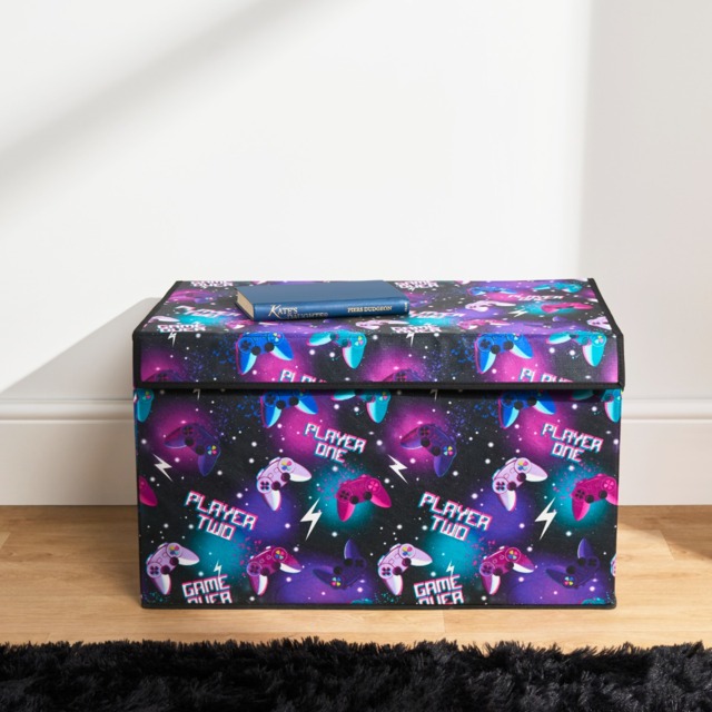 OHS Gaming Large Collapsible Storage Box with Lid - Neon - image 1