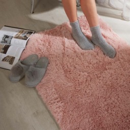 OHS Soft Fluffy Rug Anti-Slip Plain Shaggy Floor Mat, Blush - 160 x 230cm - thumbnail 2