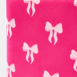 OHS Bow Print Velvet Foldable Rectangle Storage Ottoman - Hot Pink - thumbnail 4