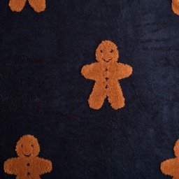 OHS Tufted Gingerbread Fleece Throw - Navy - thumbnail 5