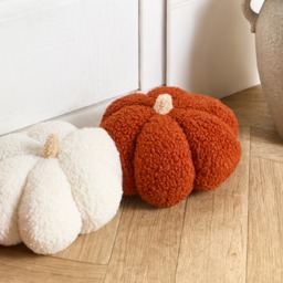 OHS Boucle Pumpkin Shaped Draught Excluder - Rust/White - thumbnail 2
